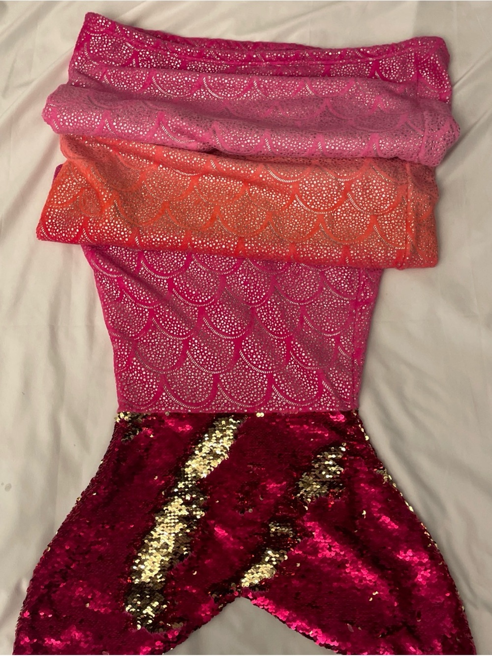 Mermaid Tail Soft Pink Gold Sparkle Flip Sequin Blanket Sleeping Bag 54”